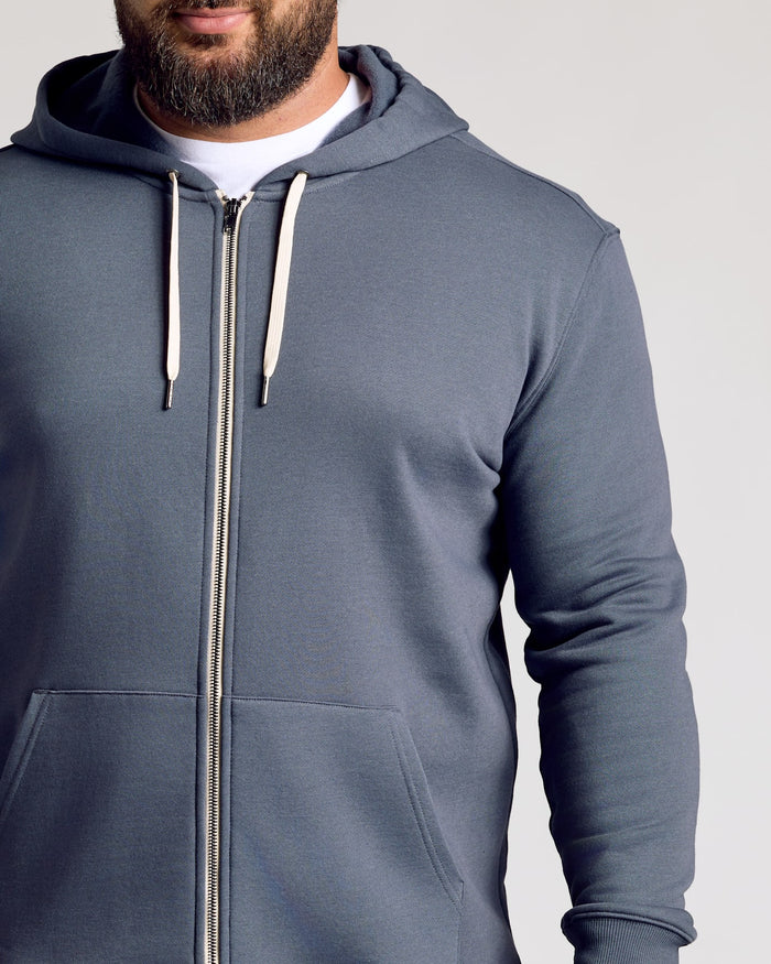 Man wearing Stormy Full Zip Fleece Hoodie from 2-Pack set.