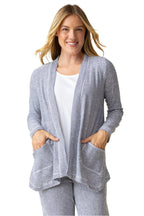Striped Cotton Cardigan in Navy/White - 21532-NVY - Size XS Only!