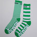 Striper Premium Crew Socks - Green & White