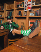Striper Premium Crew Socks - Green & White