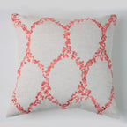 Telas De Mercato Brehat Natural Peach Embroidered Cushion Cover