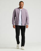 Thistle Fleece Bomber Jacket worn by man in relaxed pose.
