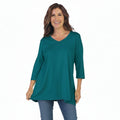 V-Neck Tunic Top in Pacific Blue - SC115-PBLU
