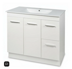 Vanity - Dekkor Series Plywood 900/1200x370 White (Slim Top) - 100% Water Proof