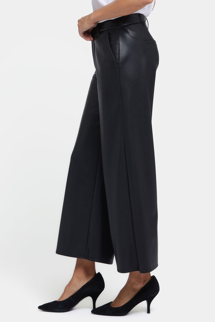 Vegan Stretch Leather Morgan Trouser Pants - Black