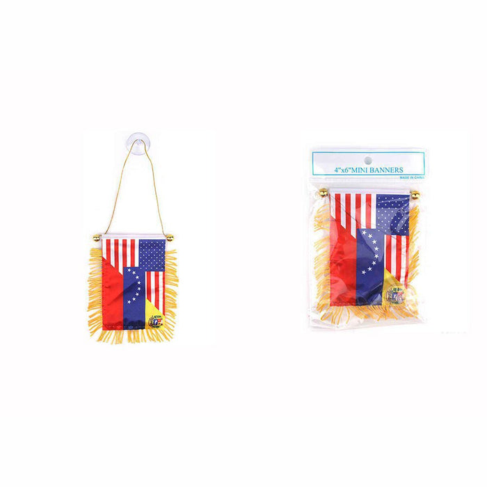 Venezuela Usa Mini Banners 4"x6" - TRUECOLOR WHOLESALE
