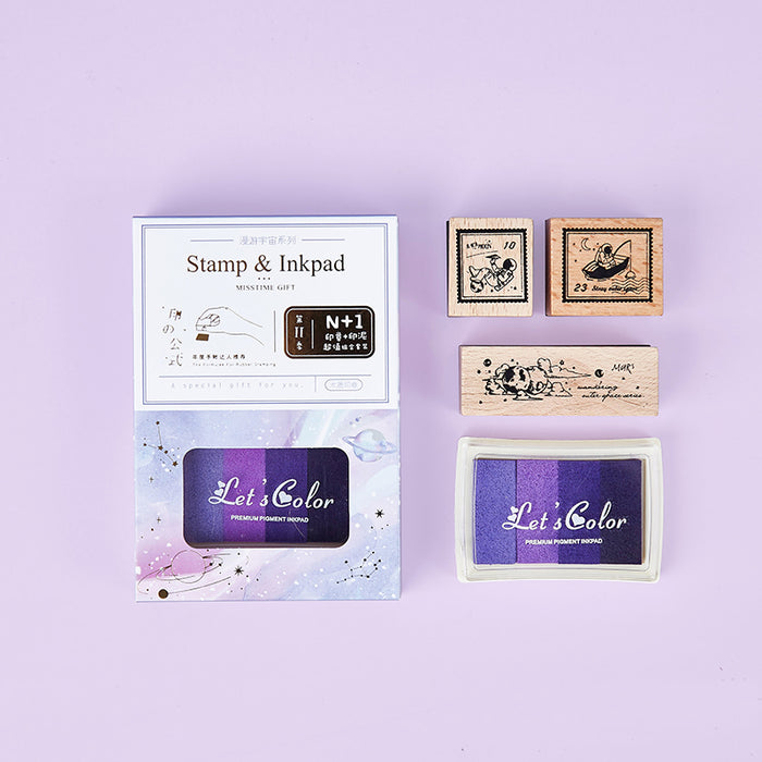 Vintage Universe Stamp & Ink Pad Set - Original Kawaii Pen