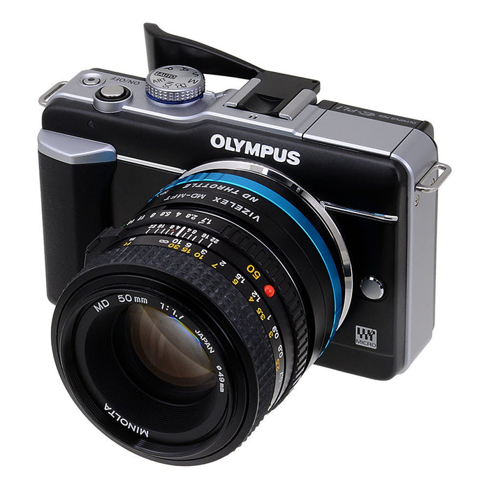 Vizelex ND Throttle Lens Mount Adapter - Minolta Rokkor (SR / MD / MC) SLR Lens to Micro Four Thirds (MFT, M4/3) Mount Mirrorless Camera Body with Built-In Variable ND Filter (2 to 8 Stops)