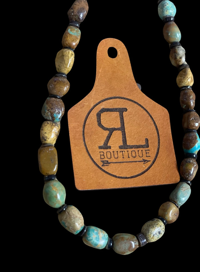 Wade Round Authentic Turquoise  and Shell Bead necklace