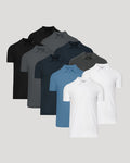 Wardrobe Classic Tall Polo 10-Pack in assorted solid colors displayed in fan shape.