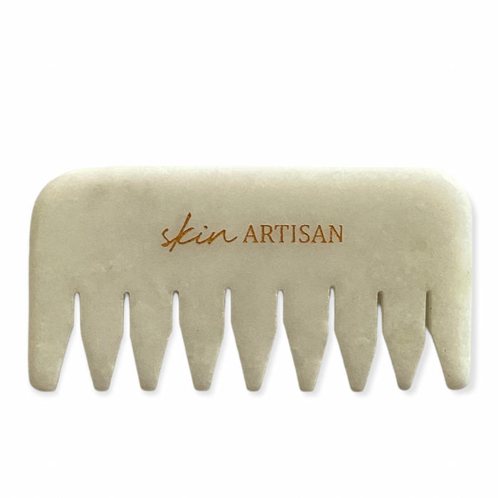 WHITE JADE Gua Sha Comb | Hair + Face