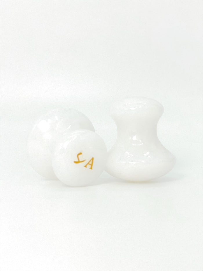 White Jade Mushroom Gua Sha Set - Skin Artisan