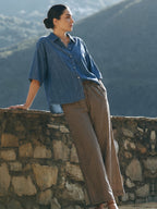 Women's Brown 100% Cotton Regular Fit Culotte