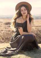 Women's Gia Dress in Charcoal by Joyfolie