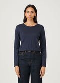 Women's Long Sleeve Classic T-shirt in Navy