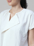 Women's Offwhite 100% Cotton Regular Fit Blouse