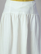 Women's Offwhite 100% Cotton Regular Fit Skirt