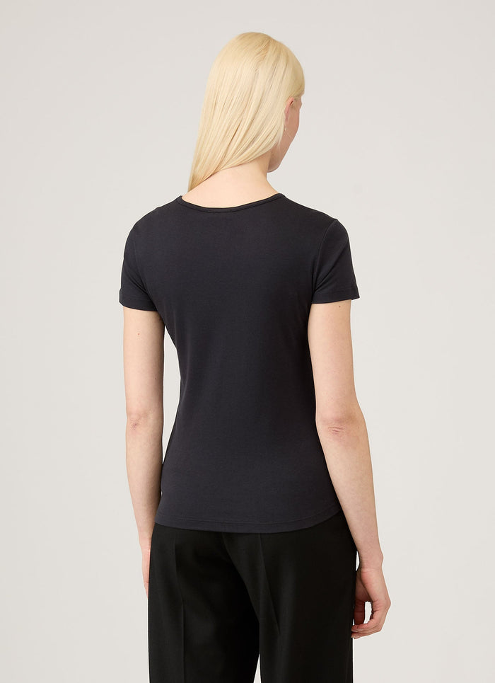 Women's Sea Island Cotton T-shirt in Black
