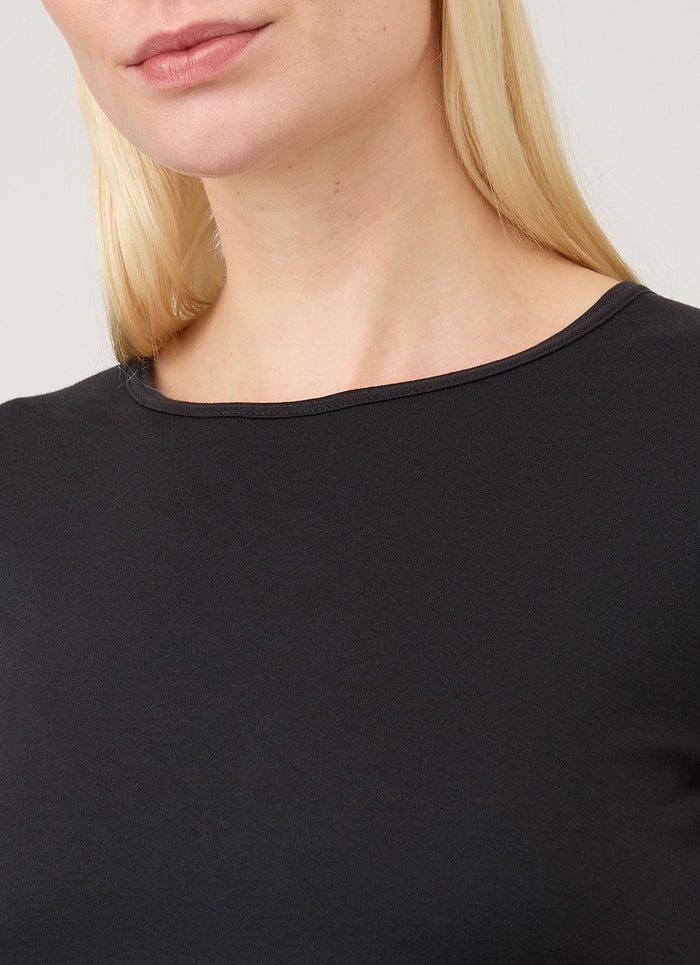 Women's Sea Island Cotton T-shirt in Black
