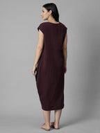 Women's Wine 100% Organic Cotton Regular Fit Knit Dress