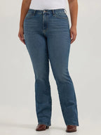 Woman in blue jeans.