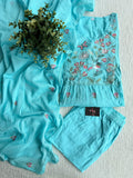 Yoke emb pure cotton Ready suit set