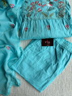 Yoke emb pure cotton Ready suit set