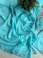 Yoke emb pure cotton Ready suit set