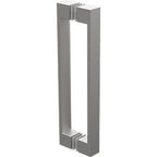 Zurich Square D handle - 250mm long, Shower Screen D Handle - Satin Chrome - Image 1