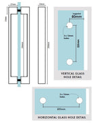 Zurich Square D handle - 250mm long, Shower Screen D Handle - Satin Chrome - Image 2